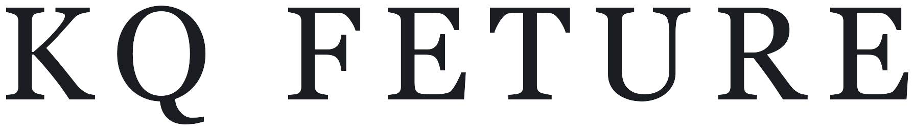 KQ FETURE serif wordmark for light headers